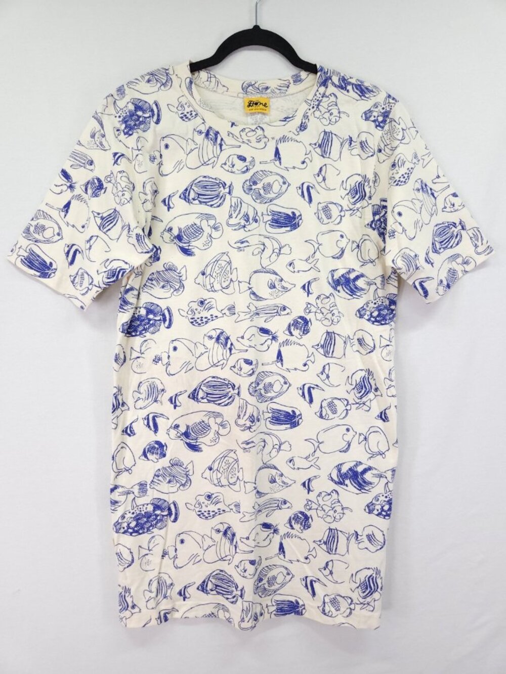 Vintage 90s Ken Done Art All Over Print  Tropical Fish Cotton Surf Shirt Medium